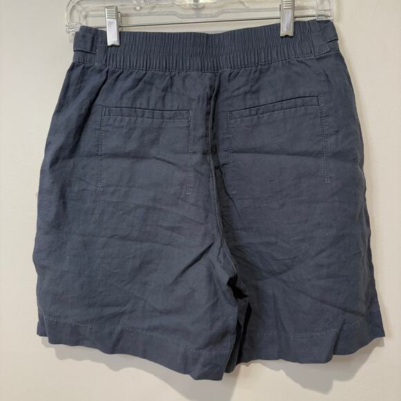 Athleta Voyager Linen Women's Granite Blue Shorts Size 2 Adjustable Waist NWT - Picture 4 of 8